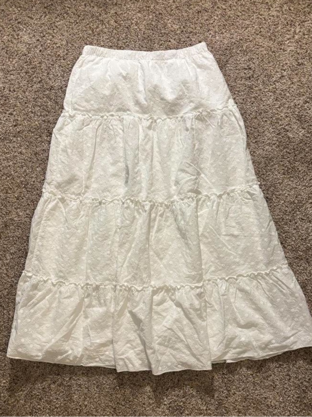 Brandy White Eyelet Maxi Skirt